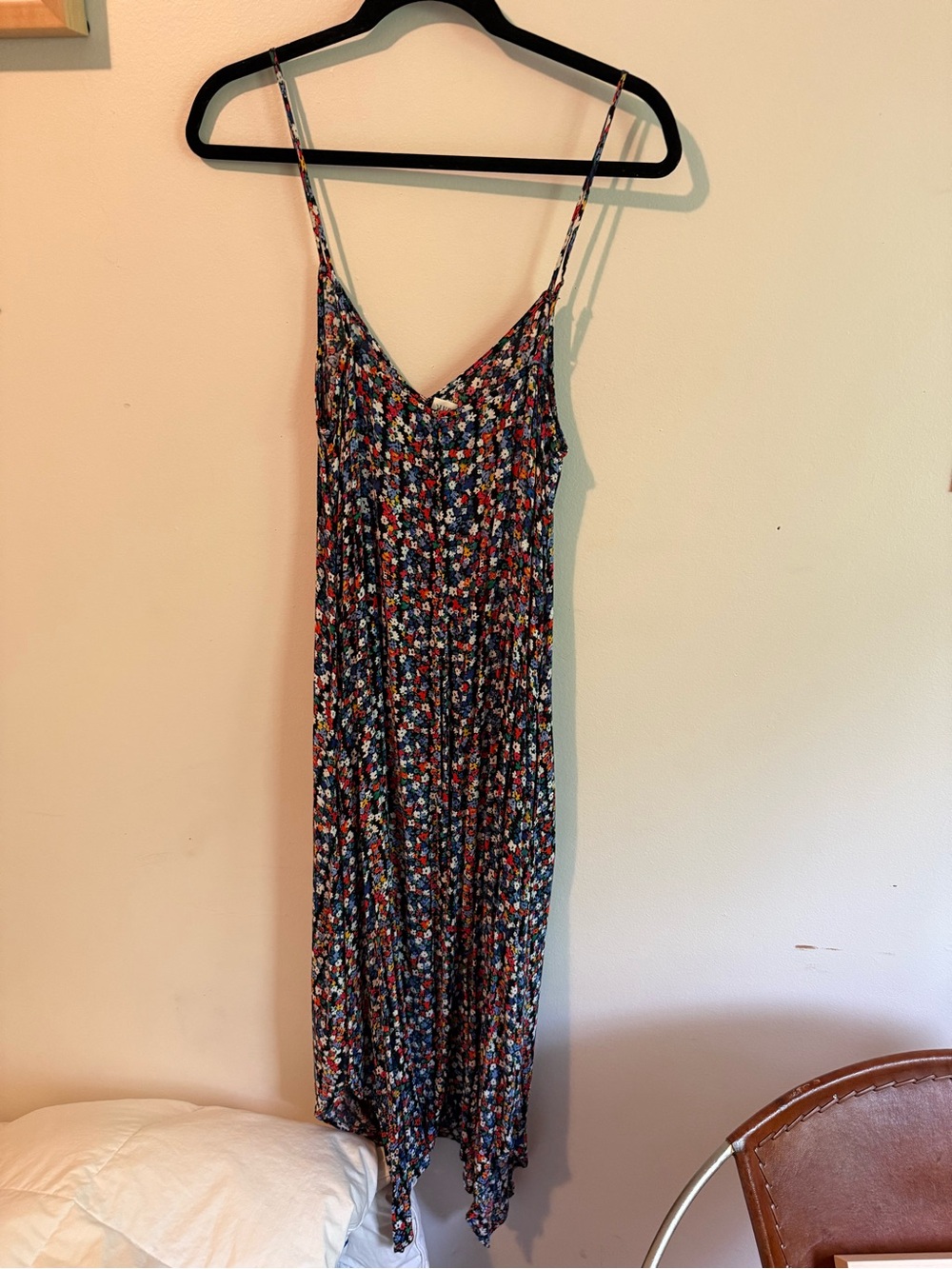 GAP Navy Floral Spaghetti-Strap Jumpsuit